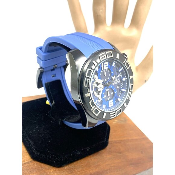 Invicta Men's Watch 22812 Pro Diver Quartz Chronograph Blue Black Rubber Strap - Picture 15 of 15